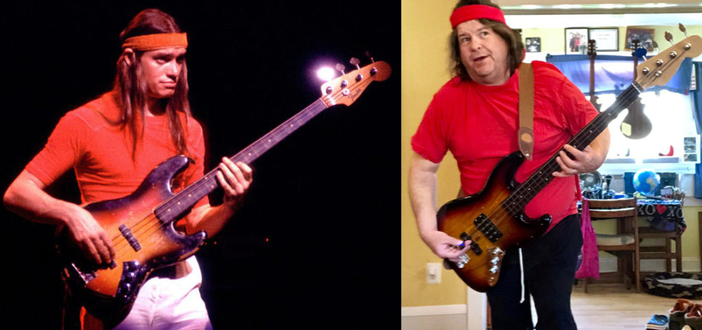 Skinny Jaco with the Bass of Doom, and fat Rob with Phat Jaco.