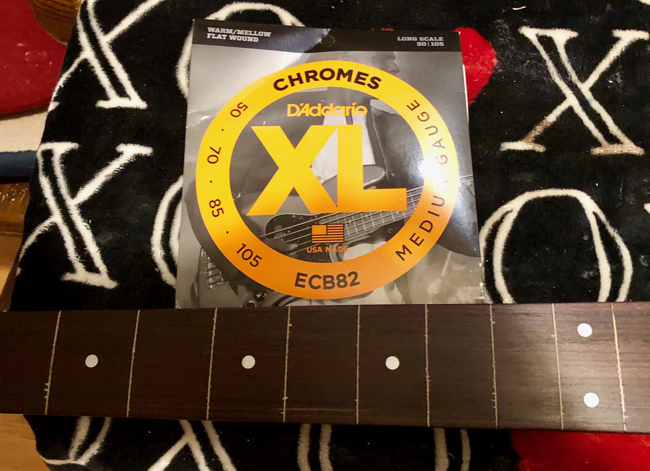 These D'Addario Chromes are tight and bright, but don't damage the fretboard.
