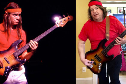 Skinny Jaco with the Bass of Doom, and fat Rob with Phat Jaco.