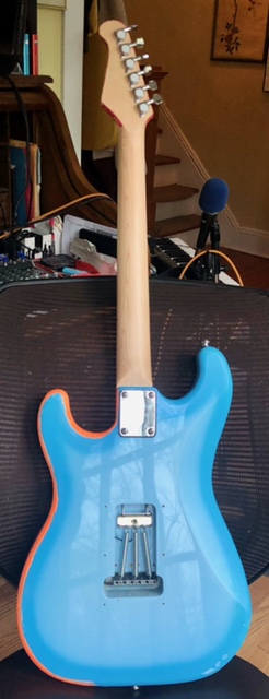 Back of Rocky replica guitar